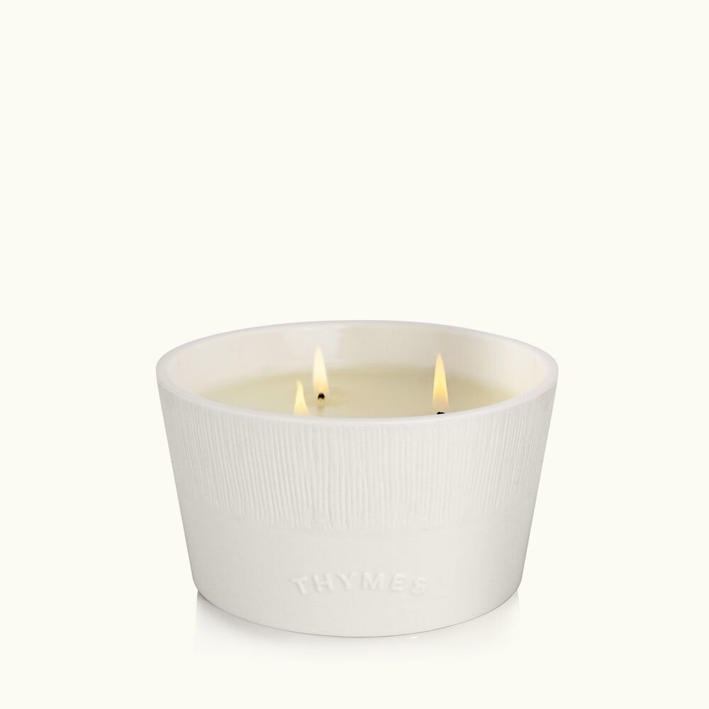 Thymes Lavender 3-Wick Candle burning image number 3